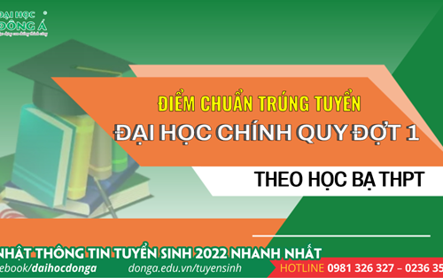 Điểm chuẩn trúng tuyển đại học chính quy theo phương thức xét kết quả học bạ THPT đợt 1 năm 2022 
